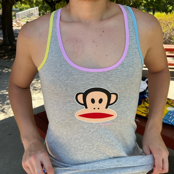 NEW PAUL FRANK PAJAMA TANK TOP SHIRT WOMEN JULIUS MONKEY PASTEL SLUMBER PARTY L - Picture 8 of 10